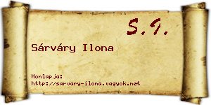 Sárváry Ilona névjegykártya