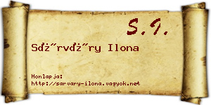 Sárváry Ilona névjegykártya
